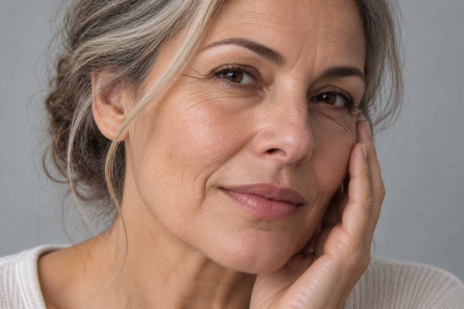 Peau mature présentant des signes visibles de l'âge